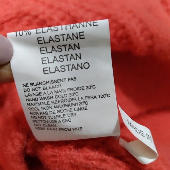 Loavies Cable Knit Born To Love Preppy Oversized Sweater Orange Women's Small - Picture 13 of 16